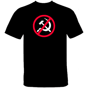 Funny Black cotton Meme T-shirt with slogan NO HAMMER AND SICKLE